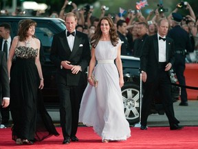 Prince William and the Duchess of Cambridge arrive at the BAFTA Brits to Watch event in Los Angeles. (REUTERS/Mark Large/Pool)
