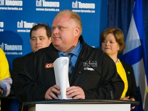 Mayor Rob Ford introduces the city's annual clean-up campaign at City Hall in Toronto on Wednesday April 4, 2012. (Ernest Doroszuk/TORONTO SUN)