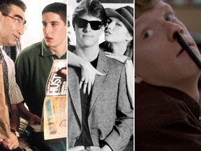 "American Pie" (L), "Risky Business" (C), and "The Breakfast Club" (R).