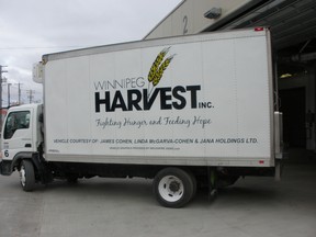 Winnipeg Harvest unveiled its new refrigerated truck for the Meal Share program, donated by Gendis Inc., on April 10, 2012. (COURTESY WINNIPEG HARVEST)