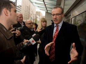 Defeated Liberal candidate Borys Wrzesnewskyj, right, of Etobicoke Centre was in a downtown Toronto court on Monday asking that the last federal election result in Etobicoke Centre be overturned because of serious voting irregularities. (Jack Boland/Toronto Sun)