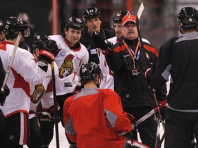 Ottawa Senator's coach Paul MacLean during practice at Scotiabank Place in Ottawa Wednesday April 25, 2012. Sens nation can pack Scotiabank Place to watch Thursday's Game 7 versus the Rangers.
(Tony Caldwell/Ottawa Sun)