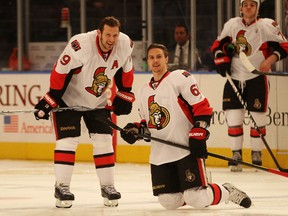 Jason Spezza and Erik Karlsson are important pieces in the Senators' future. (AFP photo)