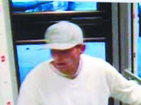 The Ottawa Police Service is seeking the public’s assistance in identifying a suspect from an unsolved 2011 bank robbery.    On Oct. 14, 2011, a lone male suspect entered a bank in the 1-100 block of Robertson Rd in Bells Corners.  The suspect waited in line before approaching a bank employee and producing a note, demanding money. Here is a photo of the suspect.
Submitted photo.