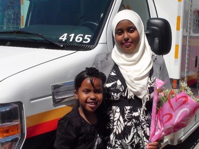 Nepean resident Yasmeen Saeed, 7, comforted her younger sister when their mom fainted at home six months ago. “She was acting like an adult,” said Saeed’s mother, Suad Hagi Abukar. “I’m very proud.” Abukar said her children have memorized their address, home phone number, and dad's work number. Saeed was one of six kids recognized for bravery and quick thinking during the 14th annual 9-1-1 Children’s Achievement Awards at City Hall on Friday. KELLY ROCHE/OTTAWA SUN/QMI AGENCY