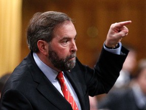 Thomas Mulcair in the House of Commons on Parliament Hill in Ottawa May 2, 2012.       REUTERS/Chris Wattie