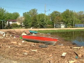 Flood damage at Twin Lakes Beach in 2011. (Nicole Dube/QMI Agency)