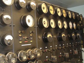 A wall of the original controls for the generators. These controls were fully functional and in use until a redevelopment in 2001. Today monitoring and control can be done remotely by a computer. (MARLO CAMERON/Ottawa Sun)