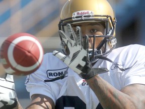 Blue Bombers #84 Paul Hubbard works out at Canad Inns Stadium in Winnipeg.  Friday, June 1, 2012.  Chris Procaylo - QMI Agency