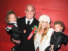 Jenna Jameson, Tito Ortiz and sons Jesse and Journey at the Hollywood Christmas Parade held at Author Services, November 28, 2010. (DANIEL TANNER/WENN.COM)