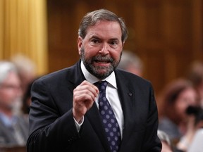 New Democratic Party leader Thomas Mulcair speaks during Question Period in the House of Commons on Parliament Hill in Ottawa June 18, 2012.    REUTERS/Chris Wattie