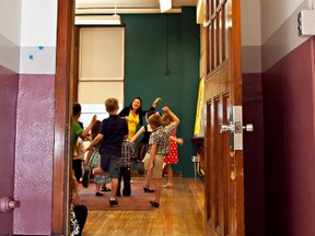 Doors were open to former classrooms converted to Sunday School rooms.