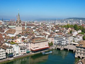 A view of Zurich, Switzerland. (Shutterstock)