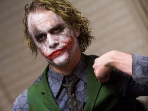 Actor Heath Ledger is shown in a scene in his role as The Joker in "The Dark Knight."