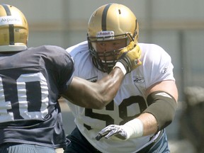 Winnipeg Blue Bomber Tyson Pencer works out at Canad Inns Stadium in Winnipeg, June 6, 2012. Pencer, a third-overall draft pick of the Bombers, will finally make his debut this weekend in Edmonton. (CHRIS PROCAYLO/Winnipeg Sun)