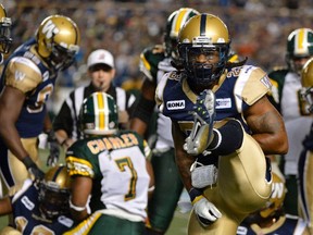 Bombers DB Jonathan Hefney celebrates a tackle during Thursday's victory over the Eskimos. The Bombers may also have another reason to celebrate because of their upcoming schedule.