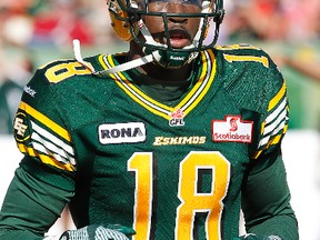 Eskimos receiver Greg Carr says his ankle is feeling 100% after injuring July 8 against the Saskatchewan Roughriders. (Perry Nelson, Edmonton Sun)