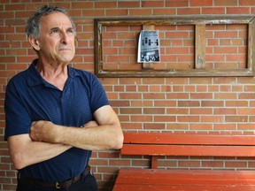 Joe Silverman, supervisor of the Loeb Centre for vocational training stands in front of the empty frame where their sign used to hang until it was stolen. A local company has offered to replace the sign for free.  
(Matthew Usherwood, QMI AGENCY, Ottawa Sun)