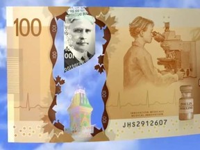 The new Canadian $100 banknote.  (Bank of Canada)