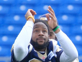 Jonathan Hefney works out at Canad Inns Stadium Thursday. Hefney says it's time for the Bombers defence to step up and win some football games, now that all of the starters are healthy.
 CHRIS PROCAYLO/Winnipeg Sun