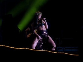 Rihanna performs at Peace and Love Festival, June 30, 2012. (Mats Andersson/WENN.com)