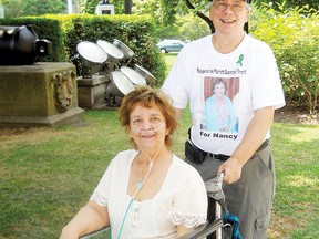 Nancy and Lou Salvalaggio are waiting in Toronto for Nancy to receive a double lung and liver transplant. The Torch of Life will be in Sault Ste. Marie on Thursday in Nancy's honour.