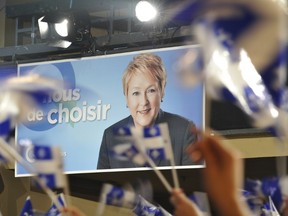 Supporters of Parti Quebecois leader Pauline Marois cheer  as election results roll in,  September 4, 2012 in Montreal. (MAXIME DELAND/QMI AGENCY)