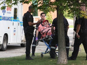In this file photo, emergency service personnel respond to a person in distress at Ramsey Lake on Sept. 4, 2012. After arriving on the scene, police, paramedics and firefighters found the man safely out of the water sitting at a picnic table. He was transported to hospital by ambulance. (JOHN LAPPA/THE SUDBURY STAR)