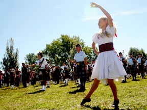 A member of Brighton's McGilly Highlanders is seen here during the March of the Massed Bands  at last year's Scottish-Irish Festival. - FILE PHOTO BY EMILY MOUNTNEY-LESSARD/THE INTELLIGENCER/QMI AGENCY