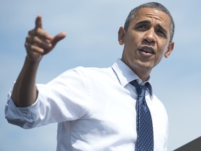 U.S. President Barack Obama speaks during a campaign event at Strawbery Banke Field in Portsmouth, New Hampshire, on September 7.