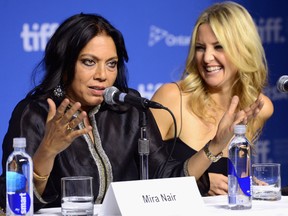 Director Mira Nair and actress Kate Hudson speaks onstage at "The Reluctant Fundamentalist" Press Conference during the 2012 Toronto International Film Festival at TIFF Bell Lightbox on September 9, 2012 in Toronto, Canada. (Jason Merritt/Getty Images/AFP)