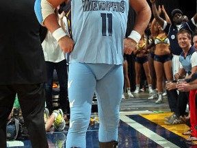 Professional wrestler Jerry 'The King' Lawler attends Game 2 of the NBA Western Conference quarterfinal series between the Clippers and Grizzlies at FedExForum in Memphis, Tenn., May 2, 2012. (JOE MURPHY/NBAE via Getty Images/AFP)