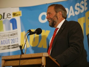 Thomas Mulcair in a speech at the Summer School of the Institut du Nouveau Monde Montreal, August 17, 2012. (ÉTIENNE LABERGE PHOTO/QMI AGENCY)