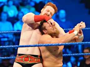 Sheamus grabs Daniel Bryan's eyes during their WWE Smackdown match at Scotiabank Place in Ottawa on Tuesday, September 11, 2012. (Matthew Usherwood/ Ottawa Sun/ QMI AGENCY)