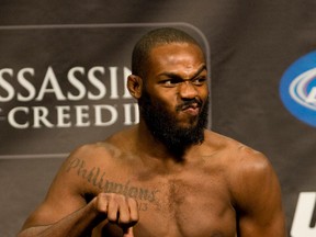 Jon (Bones) Jones was the star attraction during weigh-ins on Friday. (DAVE THOMAS/TORONTO SUN)