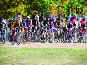 Riders take part in the first Cyclocross at Republic Park on Saturday in Portage la Prairie (Jordan Maxwell/Portage Daily Graphic/QMI Agency)