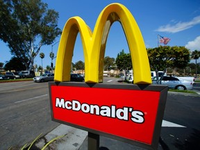 A McDonald's sign is shown at the entrance to one of the company's restaurants in Del Mar, California September 10, 2012. (REUTERS/Mike Blake)