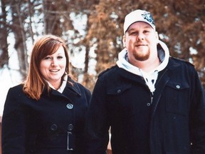 Tabitha and Tyler Quarrell are pictured in a photo from their engagement.
