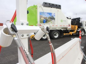 Eco-friendly garbage trucks are ready to hit the streets in Winnipeg. Chris Procaylo PHOTO
