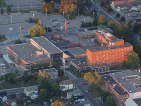 The Brockville General Hospital grounds as seen from the air.