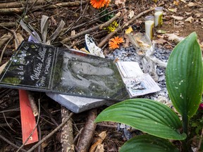 Police are investigating the desecration of a memorial to Valerie Leblanc, whose death remains unsolved more than a year after her killing. (Errol McGihon/Ottawa Sun)