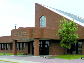 Formerly known as Archbishop Jordan Catholic High School, the building has been renamed St. Theresa Catholic School following a Elk Island Catholic School reconfiguration plan launched at the beginning of the new school year. File Photo