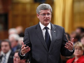 Canada's Prime Minister Stephen Harper speaks during Question Period in the House of Commons on Parliament Hill in Ottawa October 2, 2012. (Reuters/CHRIS WATTIE)