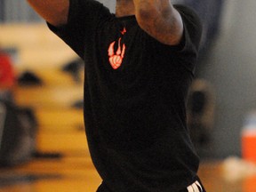 A trim Ed Davis works on his shot yesterday in Halifax. Davis and shooting coach John Townsend broke down his shot this summer and then built it back up. (Mark Goudge/QMI Agency)