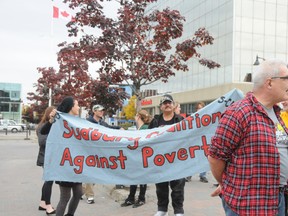 Social activists demonstrate in downtown Sudbury. (Sudbury Star file photo)