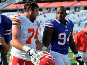 High-priced defensive end Mario Williams (right) has just 1 1/2 sacks for the Buffalo Bills this season. (DOUG BENZ/Reuters file photo)
