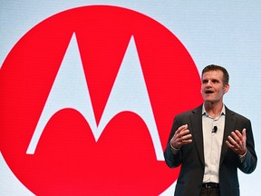 Motorola Mobility CEO Dennis Woodside speaks at a Motorola phone launch event in New York, September 5, 2012.    REUTERS/Brendan McDermid