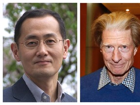 A combination photo shows Kyoto University Professor Shinya Yamanaka of Japan (L) in Kyoto April, 2009 and John Gurdon of Britain in London October 8, 2012. (REUTERS/Center for iPS Cell Research and Application, Kyoto University (L) and Suzanne Plunkett (R))