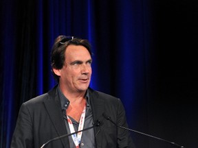 Quebecor President and CEO Pierre-Karl Peladeau speaks at MIPCOM, the annual TV and entertainment market in Cannes, France, Oct. 8,2012. (MARC-ANDRÉ LEMIEUX/QMI AGENCY)