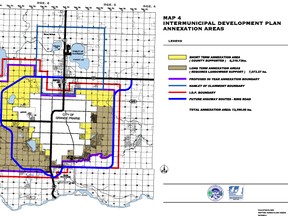 Proposed annexation map for the City and County of Grande Prairie.